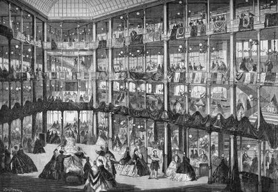 Ansicht des Kaufhauses „Au Corner de la rue“ (Ecke Montesquieu- und Bons-Enfants-Straße). Paris, September 1864. von Unknown artist