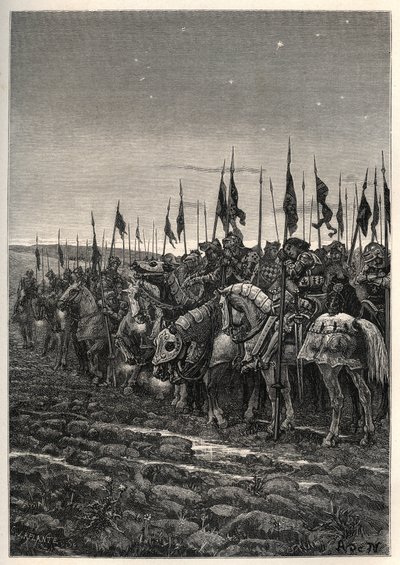 Vor der Schlacht von Azincourt - Hundertjähriger Krieg: Schlacht von Azincourt (Pas-de-Calais) 25. Oktober von Unknown artist