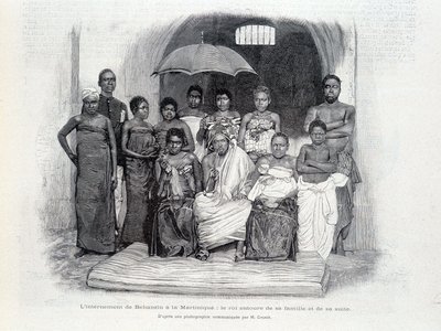 Behanzins Internierung in Martinique: der König umgeben von seiner Familie und seinem Gefolge von Unknown artist