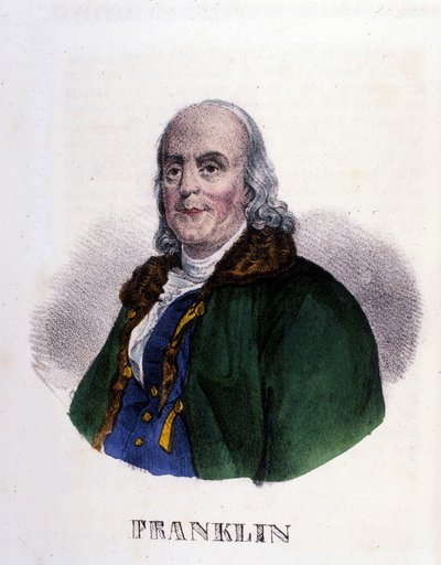 Benjamin Franklin (1706-1790), amerikanischer Philosoph, Physiker und Botschafter von Unknown artist