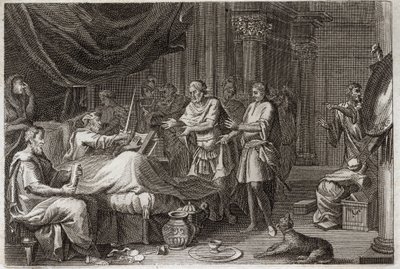 Royaumont-Bibel, Altes Testament: Judas Makkabäus. Judas Makkabäus folgte seinem Vater Matathias in der Führung der Armee und unterstützte das gesamte jüdische Volk gegen die Unterdrückung der Seleukiden. Illustration von 1811 von Unknown artist