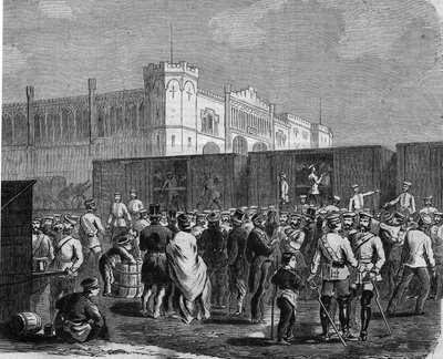 Breslau (oder Wroclaw), Kürassiere der preußischen Garde im Feldzug gegen Österreich 1866. Gravur von Unknown artist