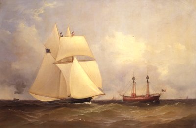 Cambria passiert Sandy Hook nach dem Transatlantik-Rennen, 1870 von Unknown