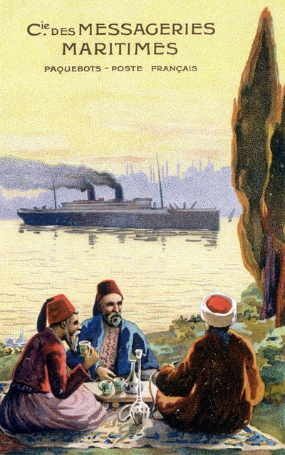 Karton der französischen Reederei weltweit. von Unknown artist