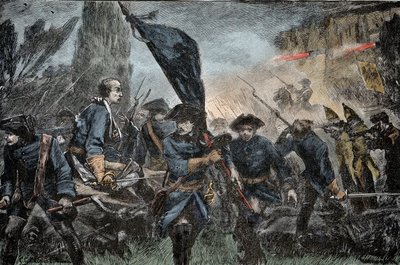 Karl XII. von Schweden in der Schlacht - Großer Nordischer Krieg (1700-1721): König Karl XII. (Carl) von Schweden (1682-1728) in der Schlacht von Poltawa (Pultawa, Ukraine) im Jahr 1709 gegen die Waffen von Peter I. von Russland, genannt der Große (1672-17 von Unknown artist
