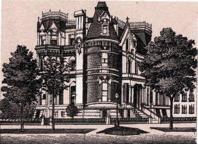 Chicago, Vereinigte Staaten: Ansicht von der Ecke Prairie Avenue und 22nd Street. in „Die Welt illustriert 168 Ansichten“ Undatiert (spätes 19. Jahrhundert) von Unknown artist