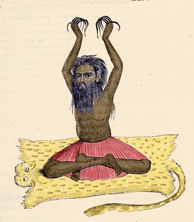 Kultur, Zivilisation und indische Gesellschaft: Porträt eines Fakirs mit langen Nägeln, Indien von Unknown artist