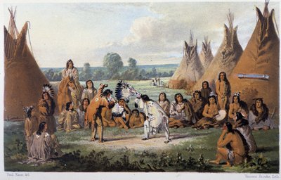 Tanz bei den Indianern Amerikas - in Wandering of an artist among the indians of north america von Paul Kane, Longmans & Roberts, London von Unknown artist