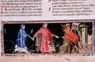 Dante und Virgil erreichen die Tore der Hölle (Gesang 3 der Hölle, in der Göttlichen Komödie) von Unknown artist