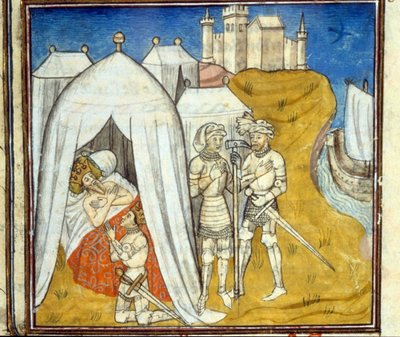 Tod von Ludwig IX. an der Pest während des 8. Kreuzzugs im Jahr 1270 - Miniatur von Unknown artist
