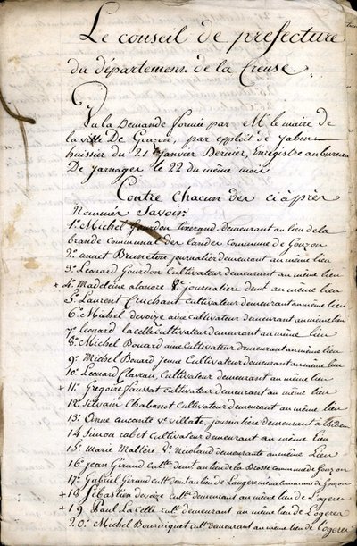 Beratung des Präfekturrats von Guéret (Creuse) vom 23. April 1823 von Unknown artist