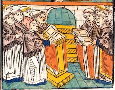 Kirchengesang (singende Mönche) - in „Konzil von Konstanz“ Manuskript von 1497 von Unknown artist