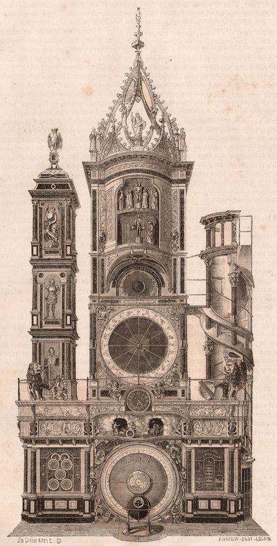 Ansicht der astronomischen Uhr in der Kathedrale Unserer Lieben Frau von Straßburg, Frankreich von Unknown