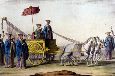 Kaiser der Ming-Dynastie auf seinem Wagen - in „Le costume ancien et moderne“ von J. Ferrario, Mailand von Unknown artist