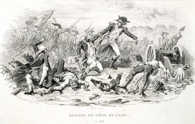Episode der Belagerung von Lille 1792 - in „Fastes de Gardes nationales de France“ von Unknown artist