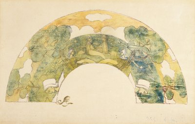 Fächer - Bretonen am Meer von Unknown artist