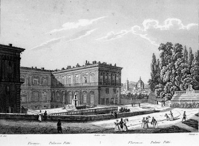 Florenz: Blick auf den Pitti-Palast zu Beginn des 19. Jahrhunderts von Unknown artist