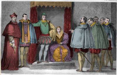 Franz II. (1544-60) teilt den Parlamentsabgeordneten mit, dass der Herzog von Guise und der Kardinal den Staat regieren werden von Unknown artist