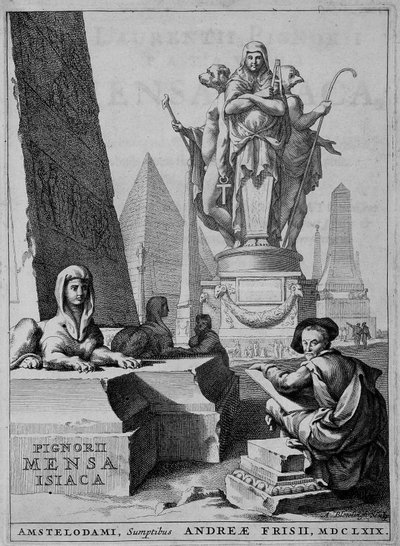 Frontispiz von „Mensae Isiaca“ (bedeutet heilige Riten unter Ägyptern) von Unknown artist