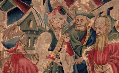 Geschichte von Saint Piat und Saint Eleuthère, Szene 14: Die Pest in der Stadt Tournai (Detail) von Unknown artist