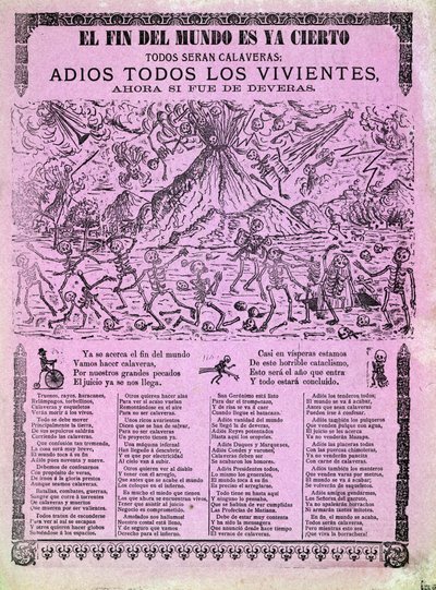 Illustrierte Tafel für ein mexikanisches Lied über das Ende der Welt, gesammelt von Antonio Vanegas Arroyo (1850-1917) 1899 von Unknown artist
