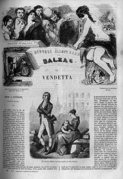 Illustration von „La Vendetta“, Roman von Honoré de Balzac (1799-1850) von Unknown artist