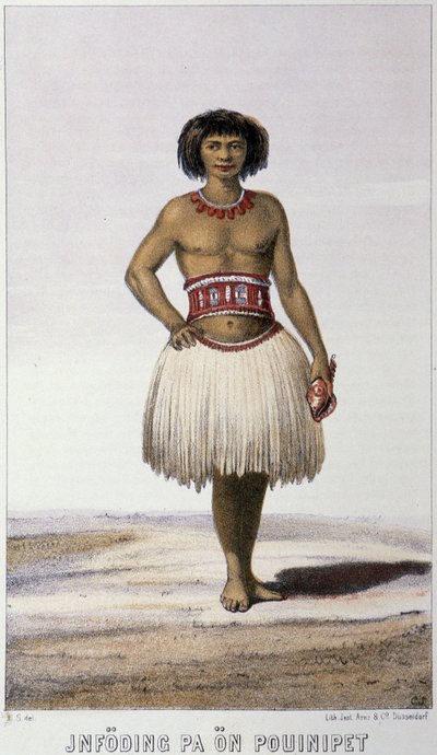 Einheimischer aus Ozeanien - in „Erste schwedische Weltumsegelung“ von Skogman Carl Johan Alfred, ed. Stockholm, Adolf Bonnier von Unknown artist