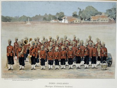Infanterieband der Englischen Indien - Gravur, Ende des 19. Jahrhunderts von Unknown artist
