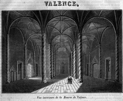 Innenansicht der Börse von Valencia im 19. Jahrhundert. von Unknown artist