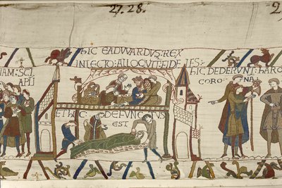 König Eduard der Bekenner auf seinem Sterbebett, Teppich von Bayeux von Unknown artist
