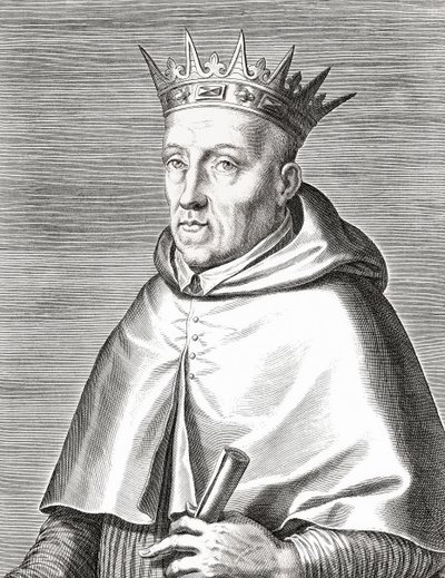 König Heinrich I. von Portugal und ein Kardinal. Henrique I. Porträt. von Unknown artist