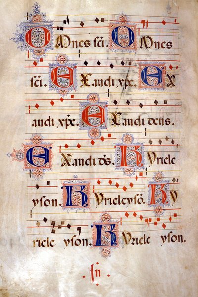Kyrie des Chors von Crescenzago, Ende des 15. Jahrhunderts. Biblioteca di Sant
