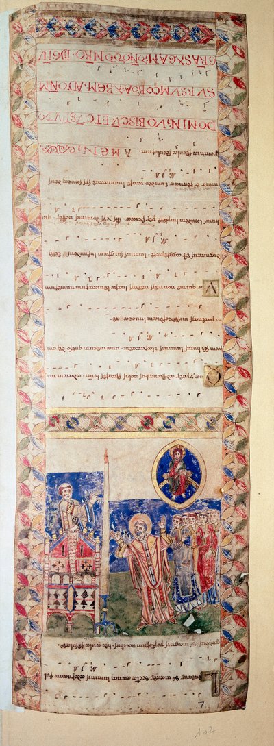 La bénédiction de la fontaine (Ms.724/2-Carta2) (Manuskript, 12. Jahrhundert) von Unknown artist