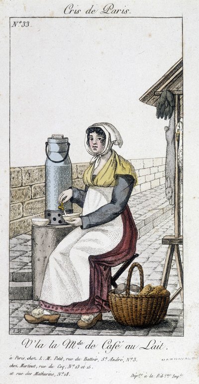 Die Milchkaffeehändlerin - in "Cris de Paris" von Unknown artist