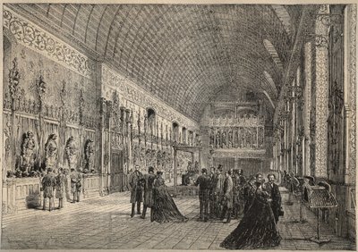 Der Waffensaal des Schlosses Pierrefonds - Wiederherstellung durch Viollet-le-Duc (1880) von Unknown artist