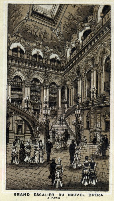 Große Treppe der neuen Oper (Opéra Garnier) in Paris von Unknown artist