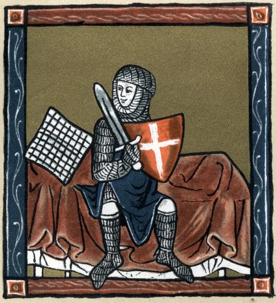 Artussage: der Ritter Gawain auf dem magischen Bett. In „Geschichte der französischen Literatur“ von Hermann Suchier von Unknown artist