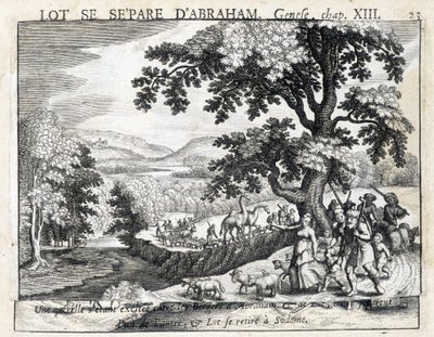 Lot trennt sich von Abraham - Bibel, Gravur von Unknown artist