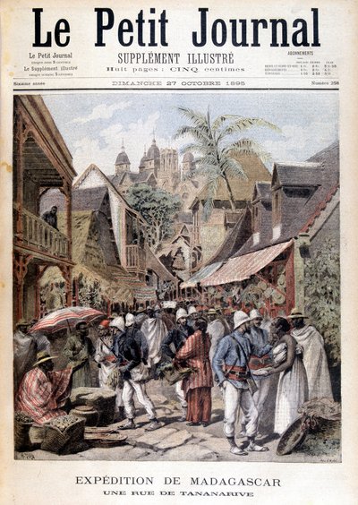 Madagaskar-Expedition: eine Straße in Tananarive - in „Le Petite Journal“ vom 27.11.1895 von Unknown artist