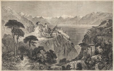Madonna del Sasso, Schweiz - Das Kloster Unserer Lieben Frau von Sasso - in der Nähe von Locarno am Lago Maggiore - Kanton Tessin in der Schweiz - 1861 von Unknown artist