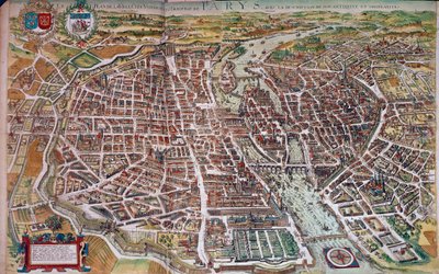 Karte und Plan von Paris mit Ansicht der Inseln und Vororte von Unknown artist
