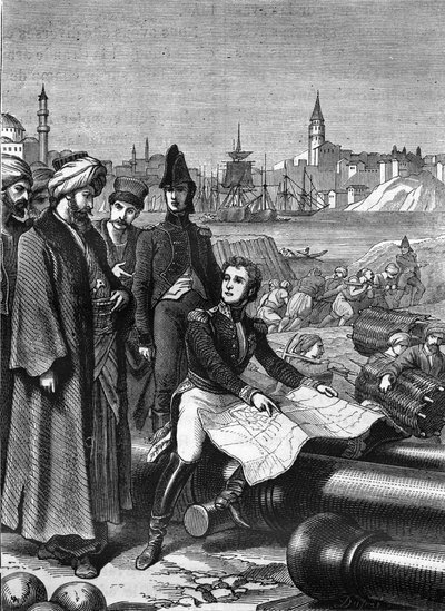 Marschall Sebastiani de la Porta (1772-1851) als Botschafter leitete er die Verteidigungsarbeiten von Konstantinopel gegen die Engländer, die er zwang, die Dardanellen zu durchqueren (1807). von Unknown artist