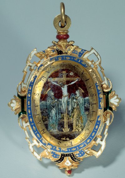 Medallion in Emaille auf rundem Gold von Unknown artist