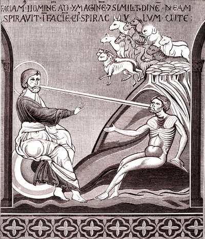 Mosaik, das die Erschaffung des Menschen darstellt von Unknown artist