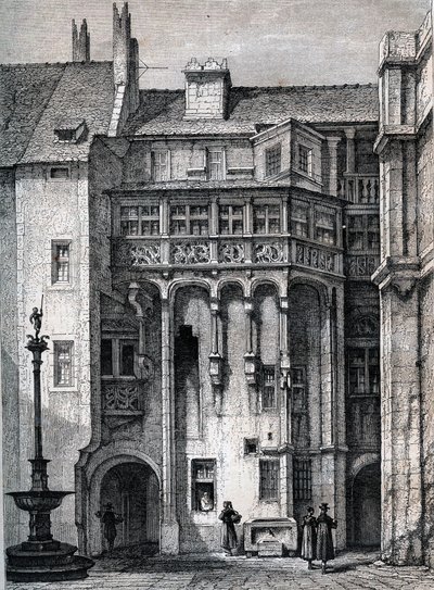 Nürnberger Rathaus - der Innenhof des Rathauses von Nürnberg - Gravur um 1867 von Unknown artist