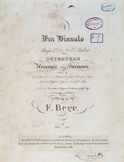 Eröffnung der komischen Oper Fra Diavolo, oder Das Wirtshaus von Terracine von D. F. Auber von Unknown artist
