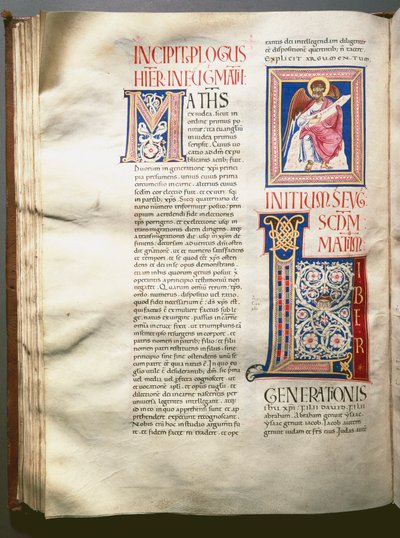 Seite eines Exultet (liturgisches Lied) (Ms.724/3-Carta7) Ein illuminiertes Manuskript aus dem 12. Jahrhundert. Rom, Biblioteca Casanatense von Unknown artist