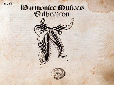 Seite der Partitur von Harmonice Musices Odhecaton von Ottaviano Petrucci (1501) von Unknown artist