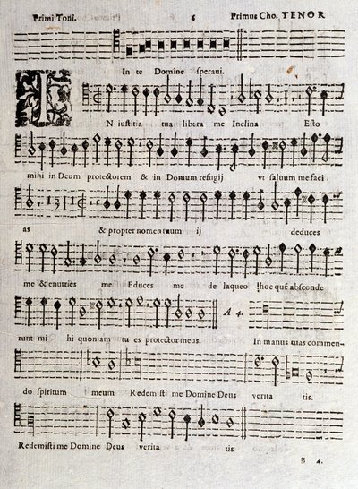 Seite der Partitur der Psalmen (op 16) von Ludovico Viadana von Unknown artist