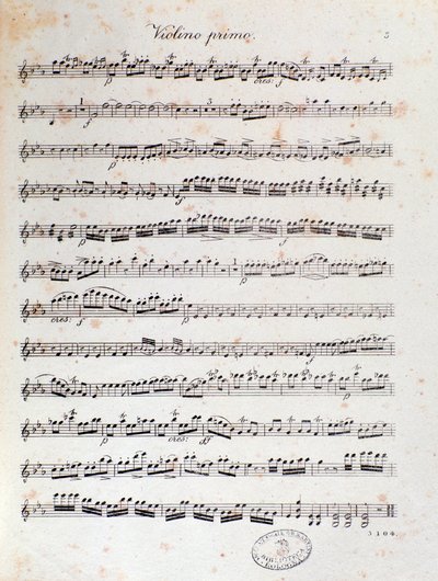 Seite der Partitur der Ouvertüre von Alruna von Louis Spohr von Unknown artist
